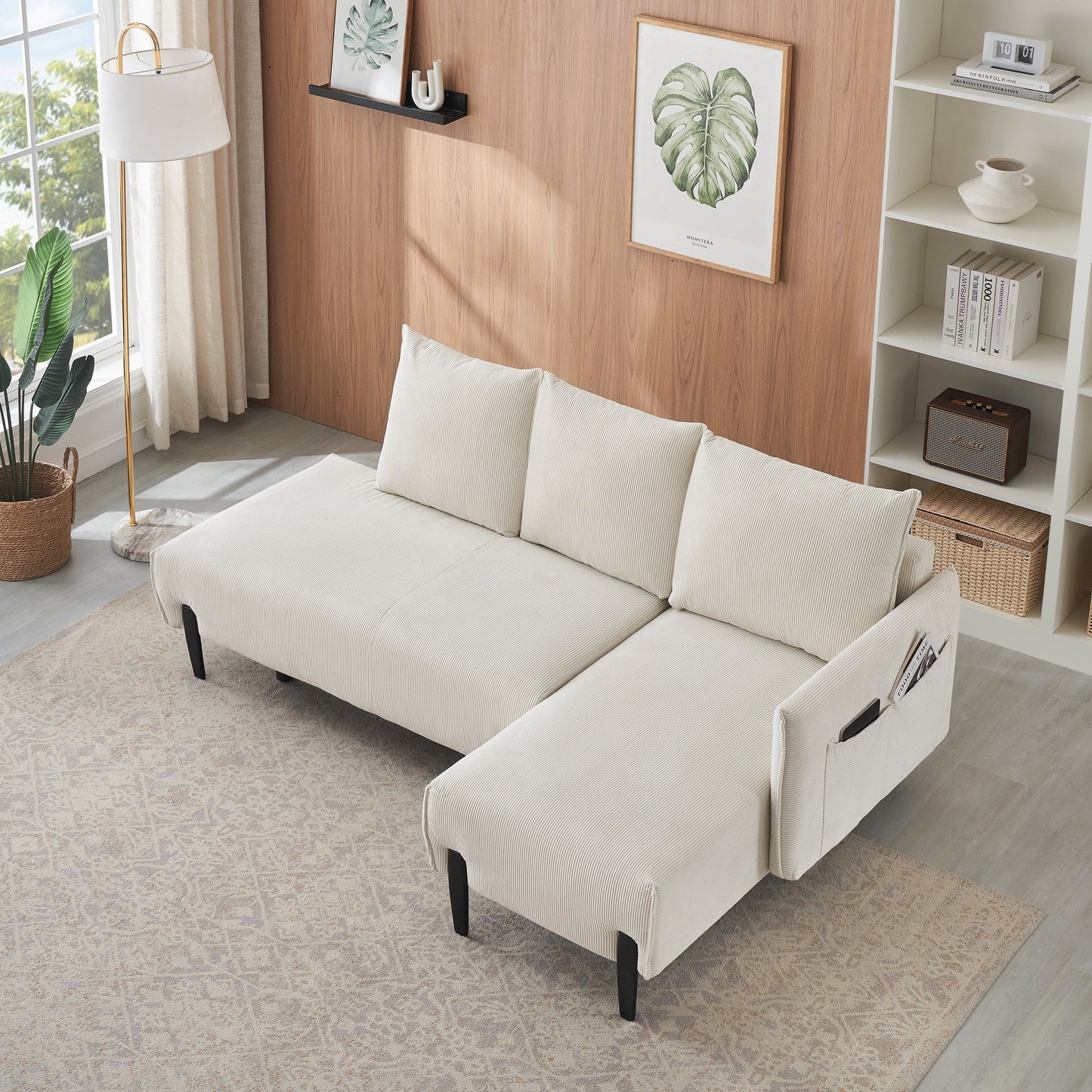 Elegant 79.50-Inch Velvet Sofa - Spacious Love Seat with Metal Trim and 3 Pillows for Modern Spaces