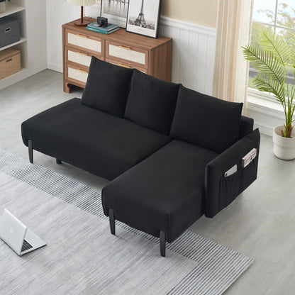 Elegant 79.50-Inch Velvet Sofa - Spacious Love Seat with Metal Trim and 3 Pillows for Modern Spaces