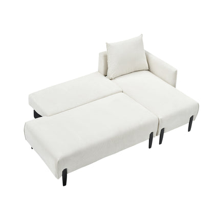 Elegant 79.50-Inch Velvet Sofa - Spacious Love Seat with Metal Trim and 3 Pillows for Modern Spaces