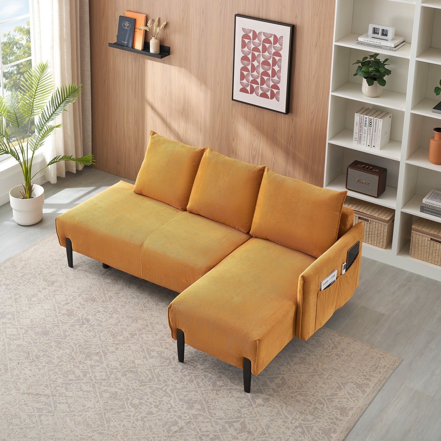 Elegant 79.50-Inch Velvet Sofa - Spacious Love Seat with Metal Trim and 3 Pillows for Modern Spaces