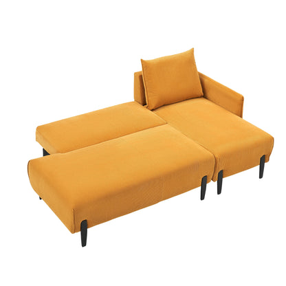 Elegant 79.50-Inch Velvet Sofa - Spacious Love Seat with Metal Trim and 3 Pillows for Modern Spaces