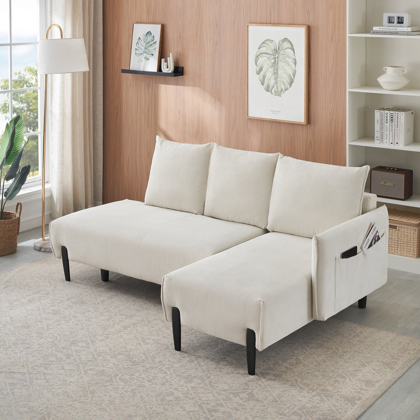 Elegant 79.50-Inch Velvet Sofa - Spacious Love Seat with Metal Trim and 3 Pillows for Modern Spaces