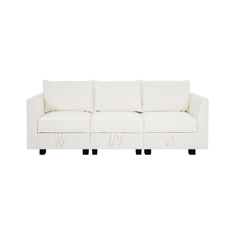 Modular 3 Piece Sofa with Soft Comfortable Seating Linen Sofa Couch with Sturdy Wooden Frame Ideal for Small Spaces
