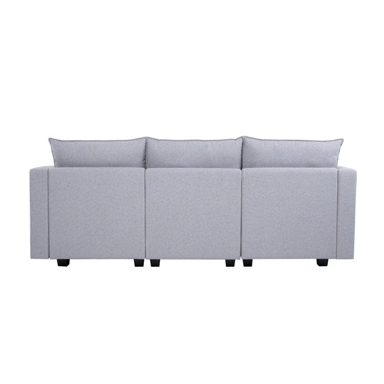 Modular 3 Piece Sofa with Soft Comfortable Seating Linen Sofa Couch with Sturdy Wooden Frame Ideal for Small Spaces