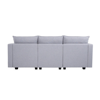 Modular 3 Piece Sofa with Soft Comfortable Seating Linen Sofa Couch with Sturdy Wooden Frame Ideal for Small Spaces