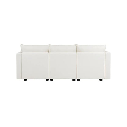 Modular 3 Piece Sofa with Soft Comfortable Seating Linen Sofa Couch with Sturdy Wooden Frame Ideal for Small Spaces