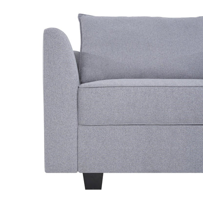 Modular 3 Piece Sofa with Soft Comfortable Seating Linen Sofa Couch with Sturdy Wooden Frame Ideal for Small Spaces