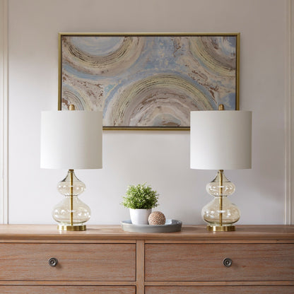 Ellipse Curved Gourd Glass Table Lamp, Set of 2
