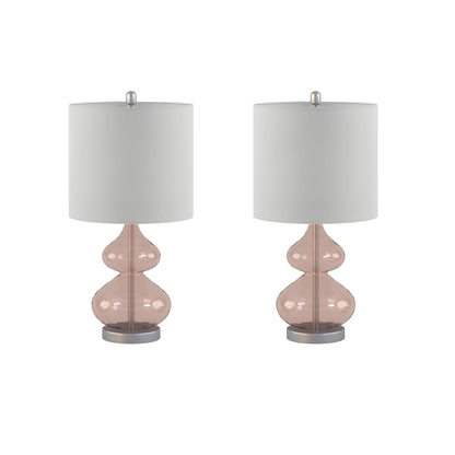 Ellipse Curved Gourd Glass Table Lamp, Set of 2