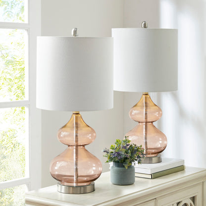 Ellipse Curved Gourd Glass Table Lamp, Set of 2