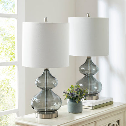Ellipse Curved Gourd Glass Table Lamp, Set of 2