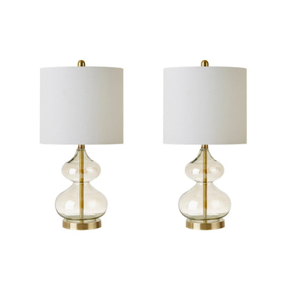 Ellipse Curved Gourd Glass Table Lamp, Set of 2