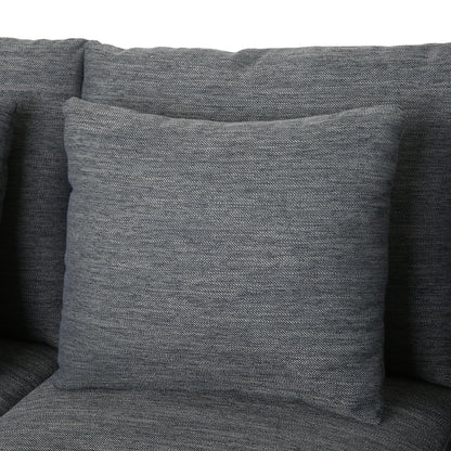 Elliston Fabric Contemporary 3-seater Sofa with Accent Pillows by Christopher Knight Home