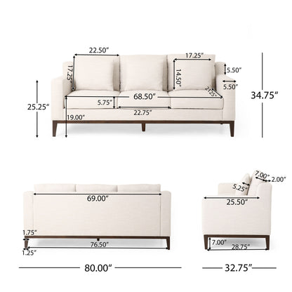 Elliston Fabric Contemporary 3-seater Sofa with Accent Pillows by Christopher Knight Home