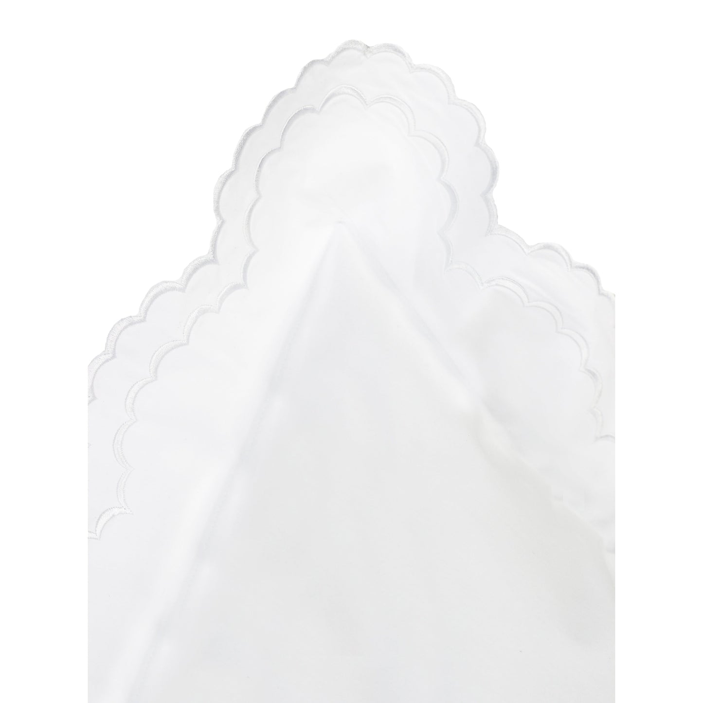 Embroidered Percale Crisp Cotton Double Scallopier Duvet Set and Sham