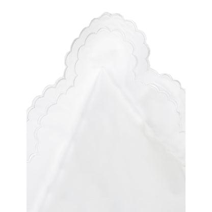 Embroidered Percale Crisp Cotton Double Scallopier Duvet Set and Sham