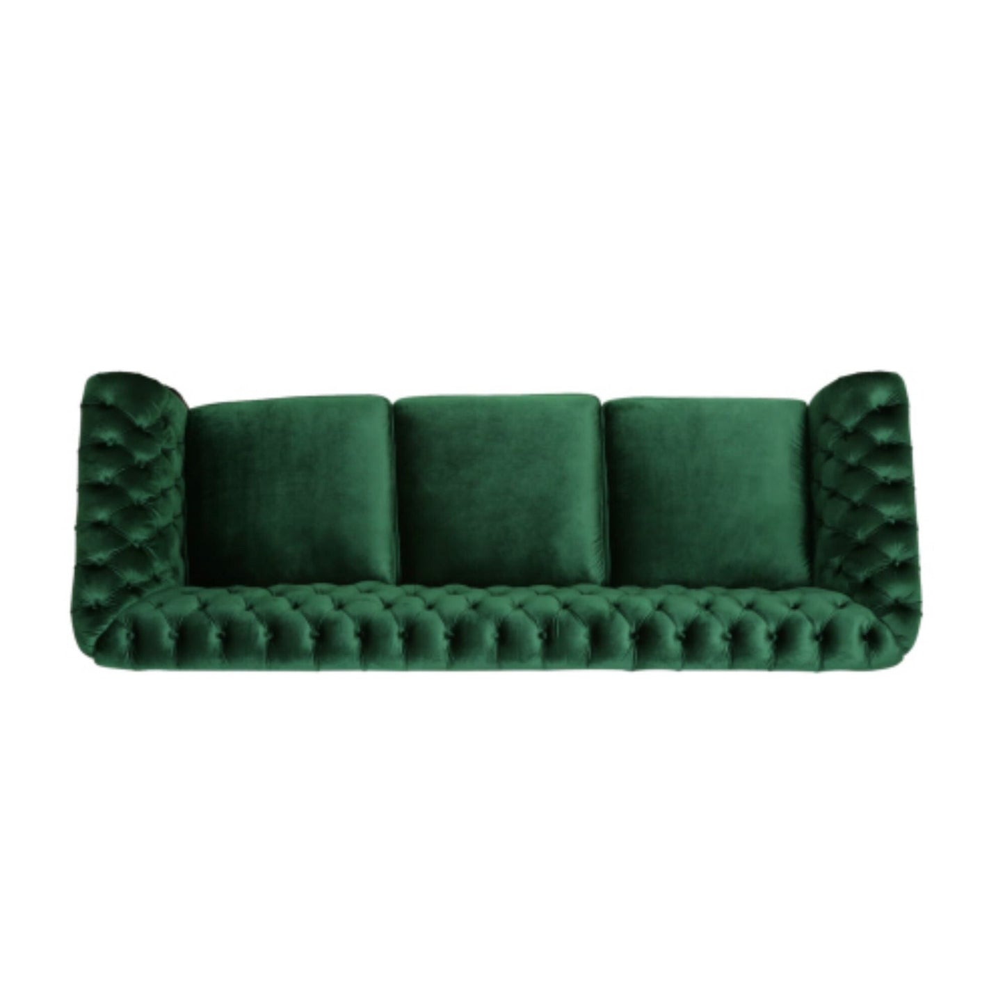Emerald Chesterfield 84.75 Button Tufted Upholstered 3-seater Sofa with Nailheads and Wood Legs for Living Room
