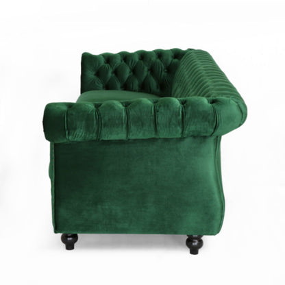 Emerald Chesterfield 84.75 Button Tufted Upholstered 3-seater Sofa with Nailheads and Wood Legs for Living Room