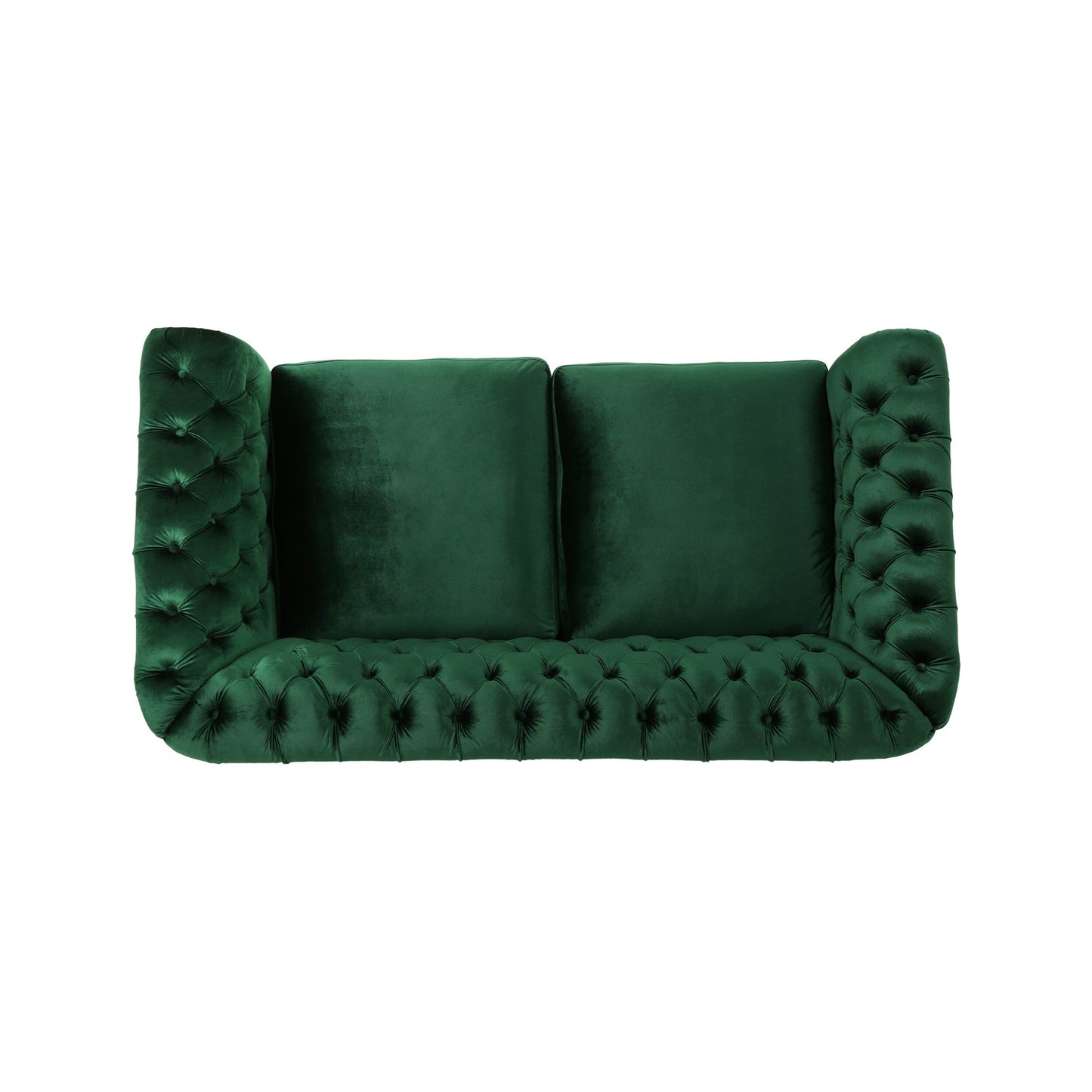 Emerald Chesterfield Loveseat Button Tufted Sofa with Nailheads