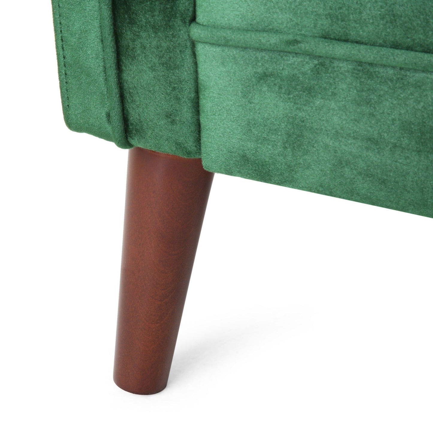 Emerald Loveseat Button Tufted Sofa with Wood Legs