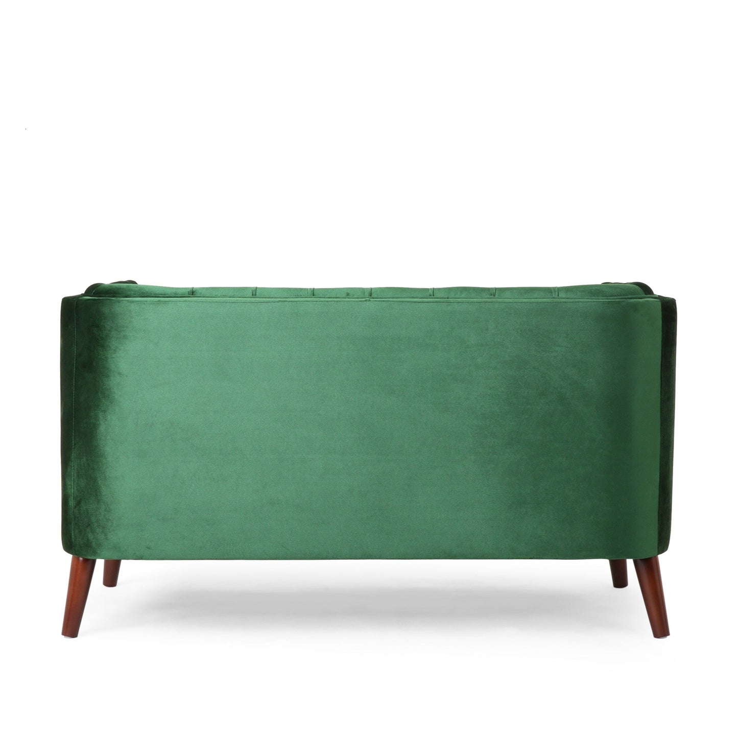 Emerald Loveseat Button Tufted Sofa with Wood Legs