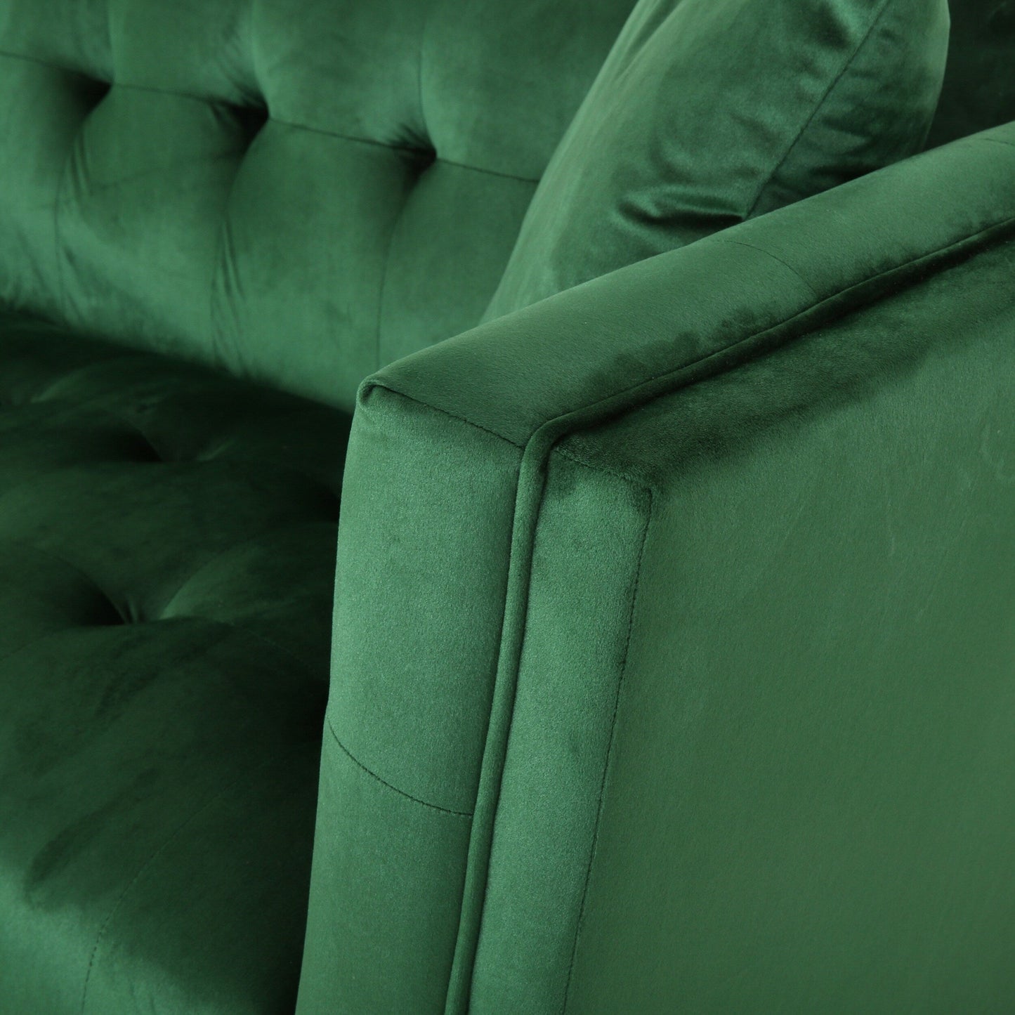 Emerald Velvet 3-seater Sofa with Pillows and Sturdy Frame