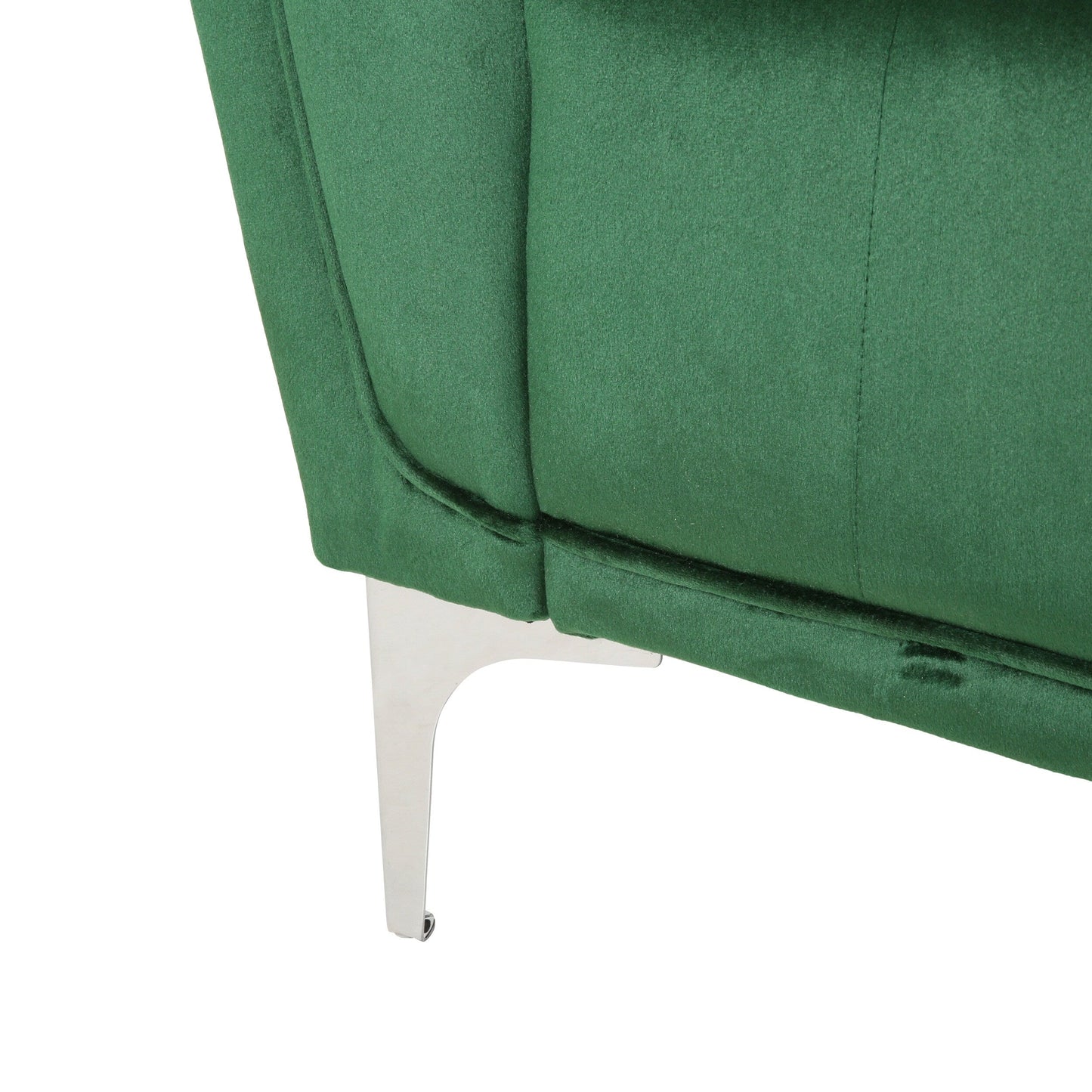 Emerald Velvet 3-seater Sofa with Pillows and Sturdy Frame