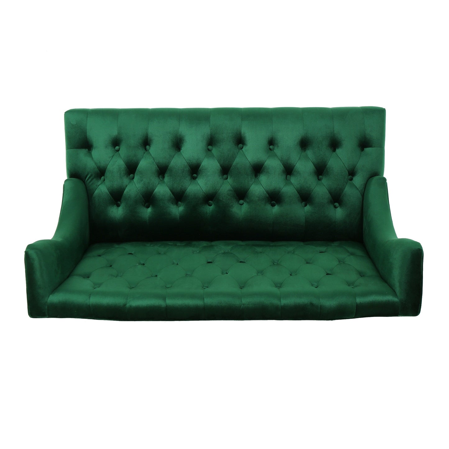 Emerald Velvet Button Tufted High Wingback Loveseat Sofa