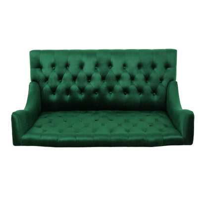 Emerald Velvet Button Tufted High Wingback Loveseat Sofa
