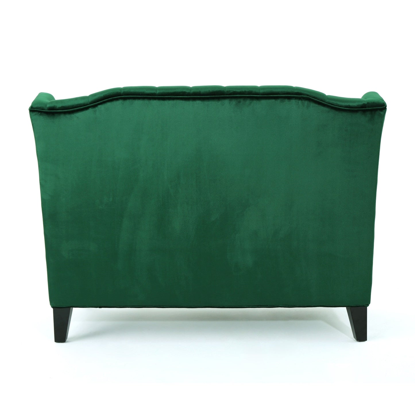 Emerald Velvet Button Tufted High Wingback Loveseat Sofa