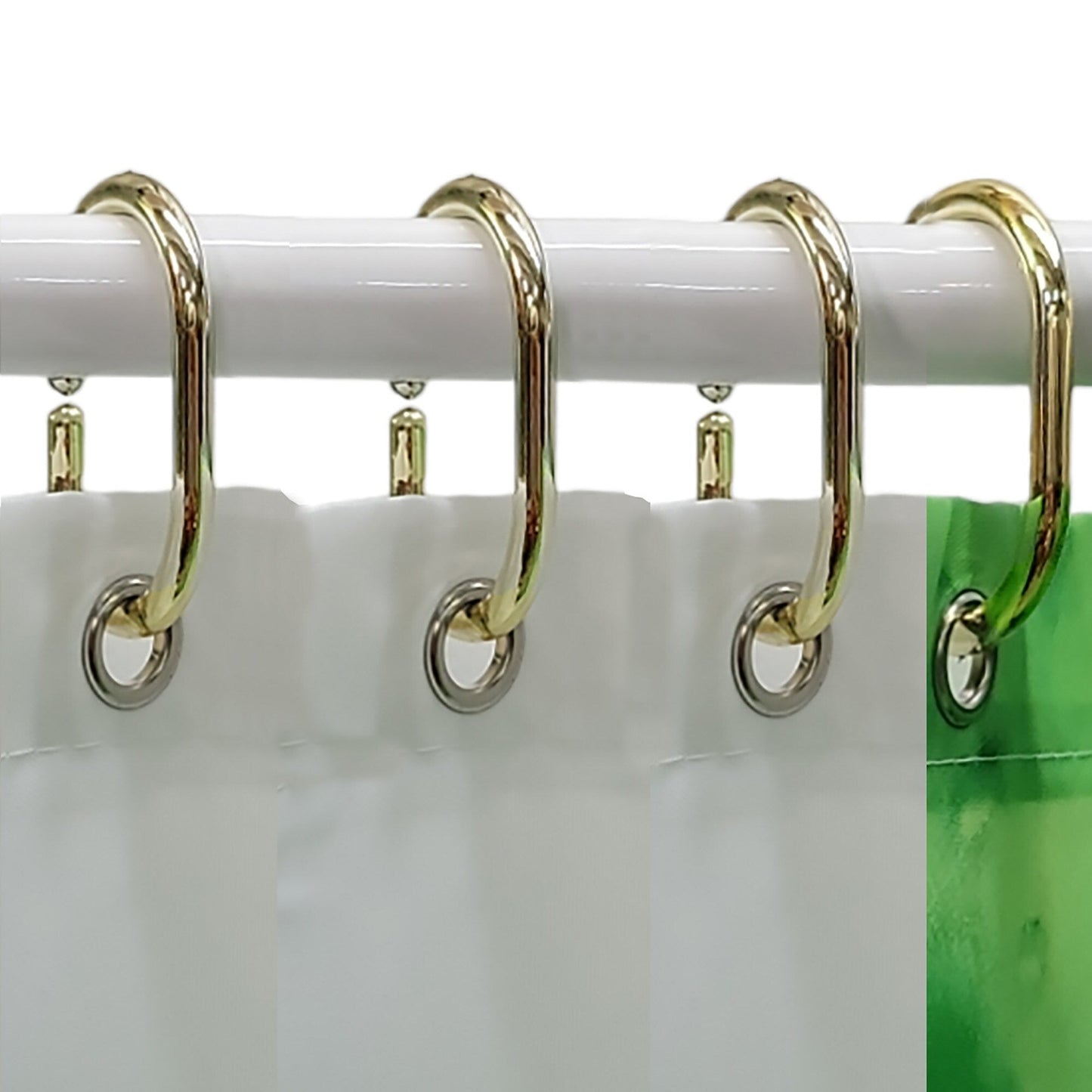 Evideco Shower Curtain Rings Plastic Hooks (Set of 12)