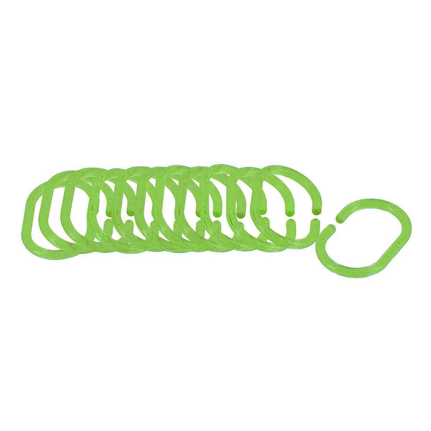 Evideco Shower Curtain Rings Plastic Hooks (Set of 12)