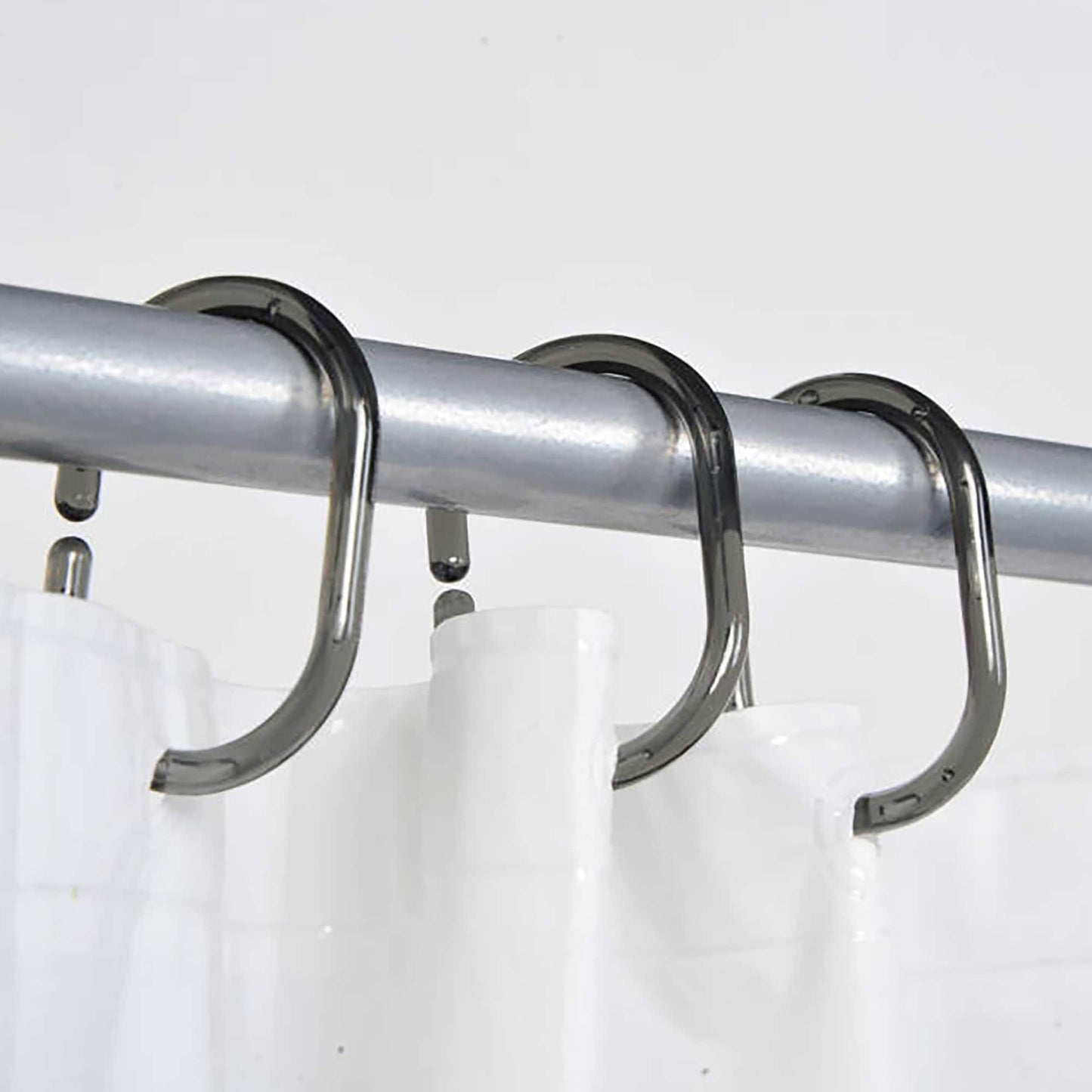 Evideco Shower Curtain Rings Plastic Hooks (Set of 12)