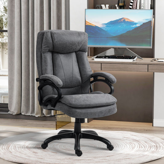 Executive Massage Office Chair Adjustable Backrest Rolling Armchair with Lumbar Heating and Remote Control