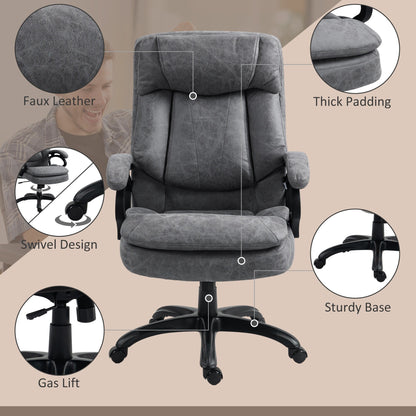 Executive Massage Office Chair Adjustable Backrest Rolling Armchair with Lumbar Heating and Remote Control