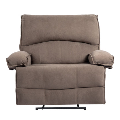 Extra Wide Push-Back Recliner Chair with Massage Heated Pillow, Soft Fleece Upholstery
