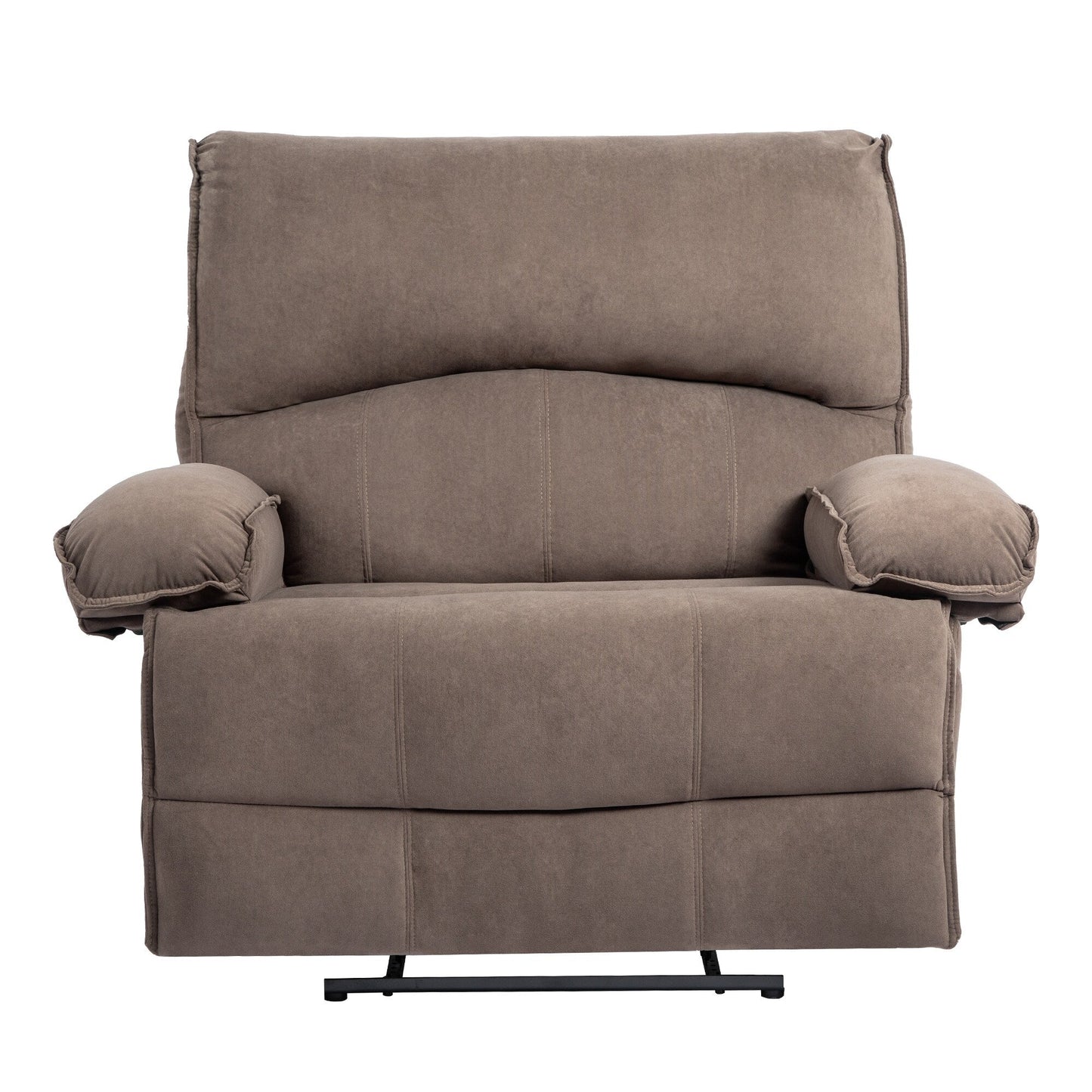 Extra-Wide Push-Back Recliner with Heated Massage Pillow and Plush Fleece Upholstery