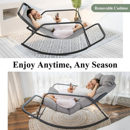 FINCATI Indoor Royal Oversized Rocking Lounge Chair, 450 lbs Extra Large Outdoor Recliner with Comfy Water-resistant Cushions