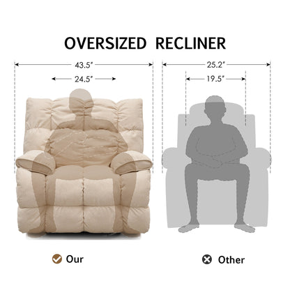 Fabric 360° Swivel Electric Recliner Chair with Glide Motion, High Backrest, and Multiple Recline Positions