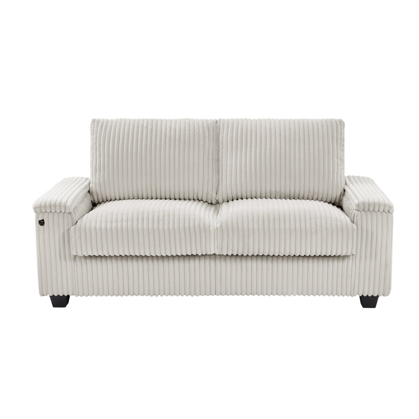Fabric Loveseat Sofa with Storage Armrest and USB