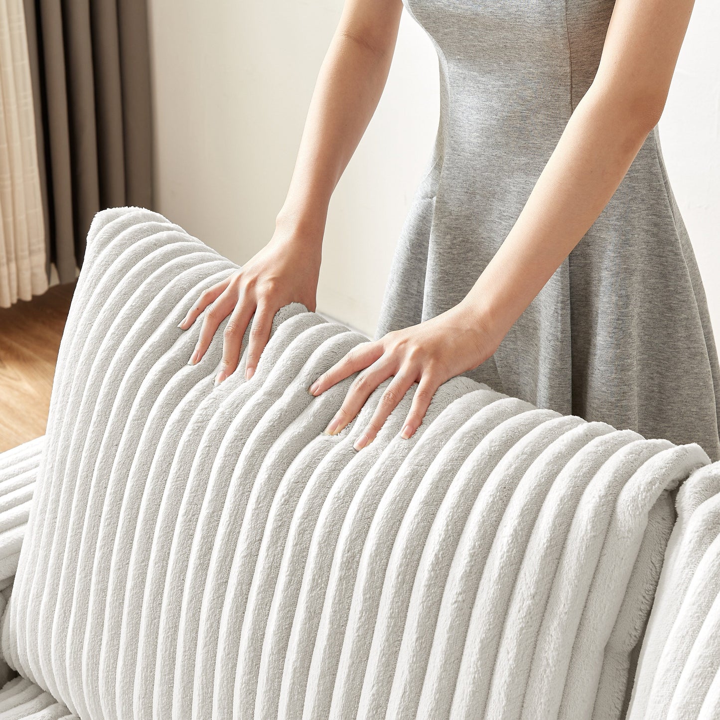 Fabric Loveseat Sofa with Storage Armrest and USB
