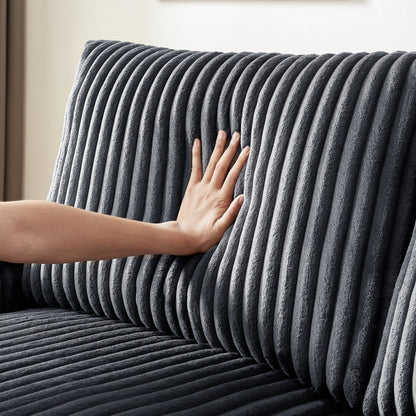 Fabric Loveseat Sofa with Storage Armrest and USB