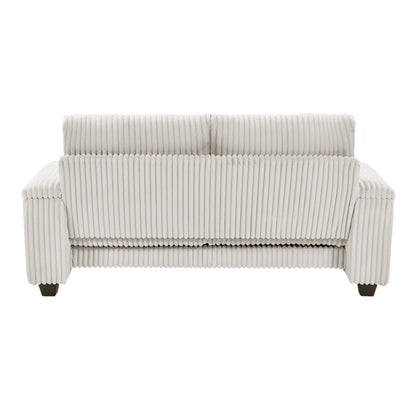 Fabric Loveseat Sofa with Storage Armrest and USB