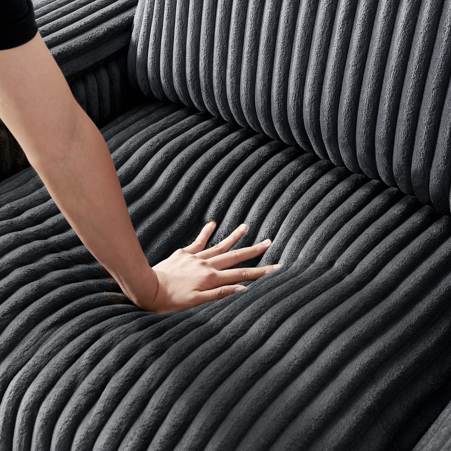 Fabric Loveseat Sofa with Storage Armrest and USB