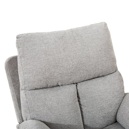 Fabric Overstuffed Swivel Rocker Manual Recliner Chair