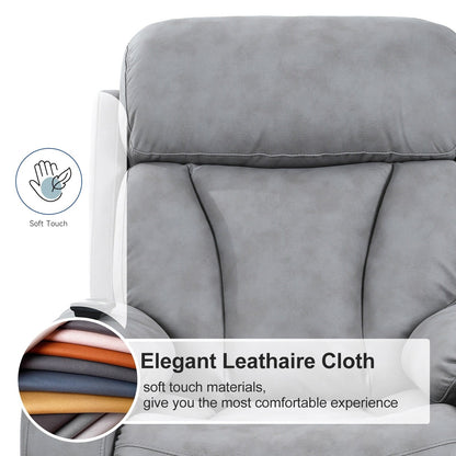 Fabric Power Lift Recliner Chair for Elderly, with Remote Control, Overstuffed Cushion, Side Pocket, and Heavy-Duty Frame