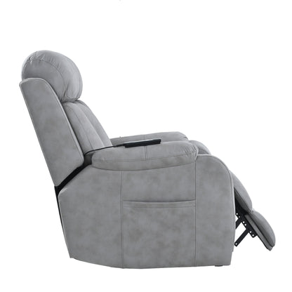 Fabric Power Lift Recliner Chair for Elderly, with Remote Control, Overstuffed Cushion, Side Pocket, and Heavy-Duty Frame