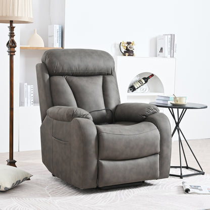 Fabric Power Lift Recliner Chair for Elderly, with Remote Control, Overstuffed Cushion, Side Pocket, and Heavy-Duty Frame