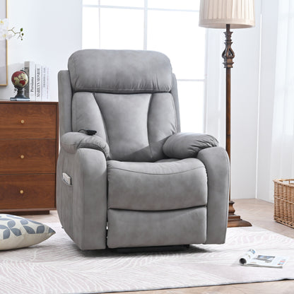 Fabric Power Lift Recliner Chair for Elderly, with Remote Control, Overstuffed Cushion, Side Pocket, and Heavy-Duty Frame