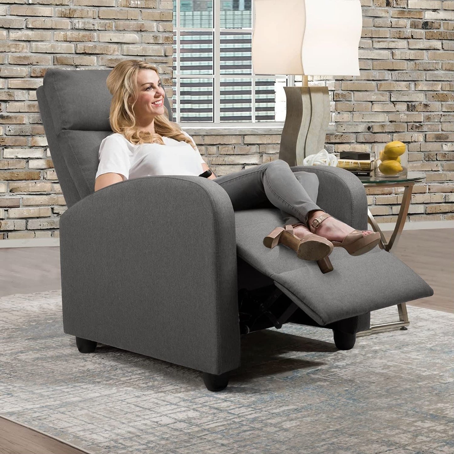 Fabric Recliner Chair Massage Recliner Sofa Chair Adjustable Reclining Chairs Home Theater Single Modern